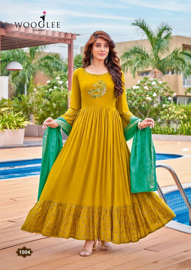 Wooglee Aaradhya Wholesale Anarkali Long Kurti With Dupatta